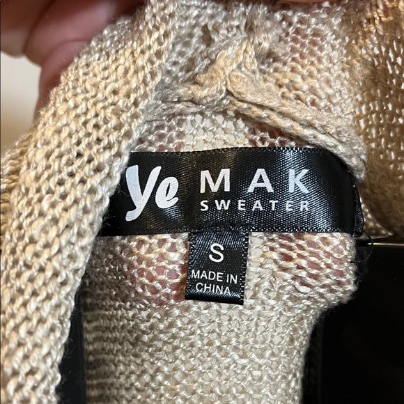 Beige Open-Front Cardigan - Size Small - Picture 2 of 5